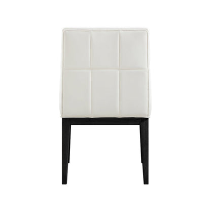 Adrian Cream Vegan Leather Dining Side Chair, Set of 2