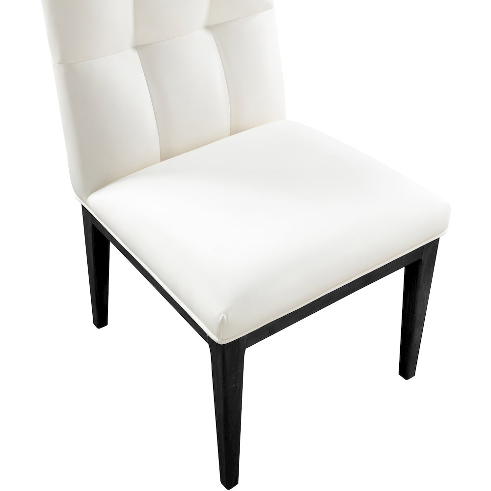 Adrian Cream Vegan Leather Dining Side Chair, Set of 2
