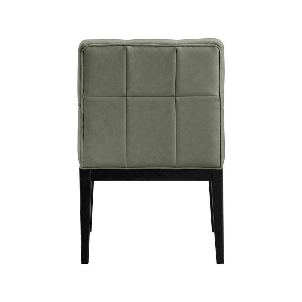 Adrian Green Vegan Leather Dining Arm Chair, Set of 2