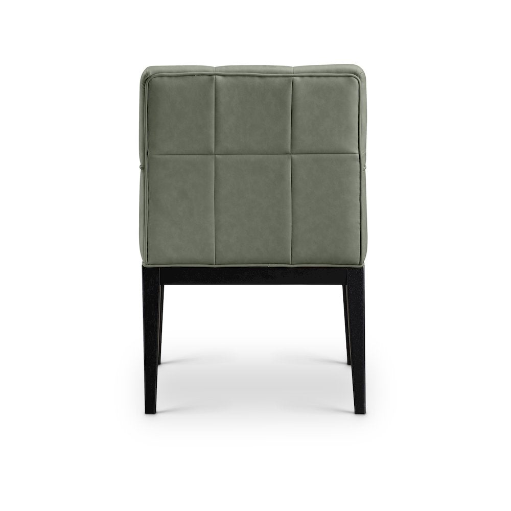 Adrian Green Vegan Leather Dining Arm Chair, Set of 2