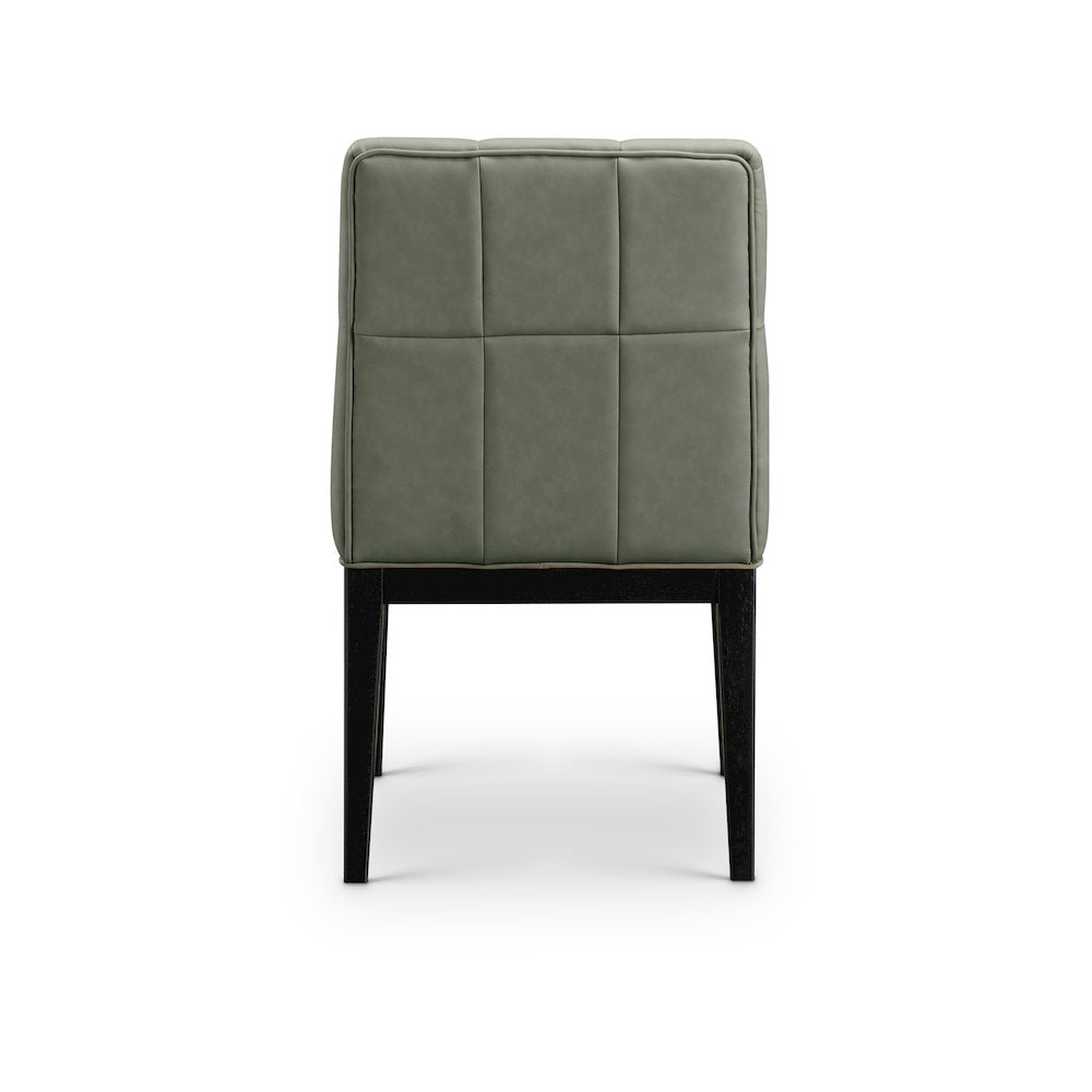 Adrian Green Vegan Leather Dining Side Chair, Set of 2