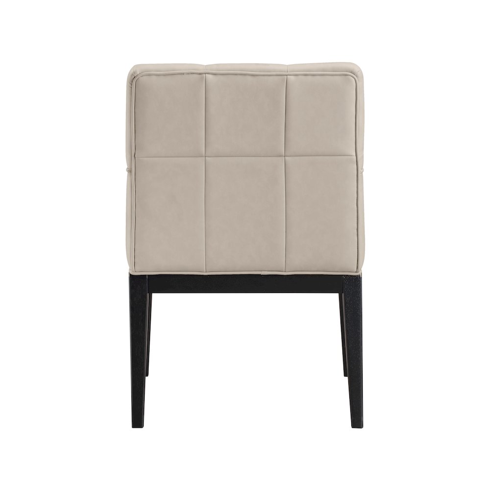 Adrian Taupe Vegan Leather Dining Arm Chair, Set of 2