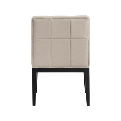 Adrian Taupe Vegan Leather Dining Arm Chair, Set of 2