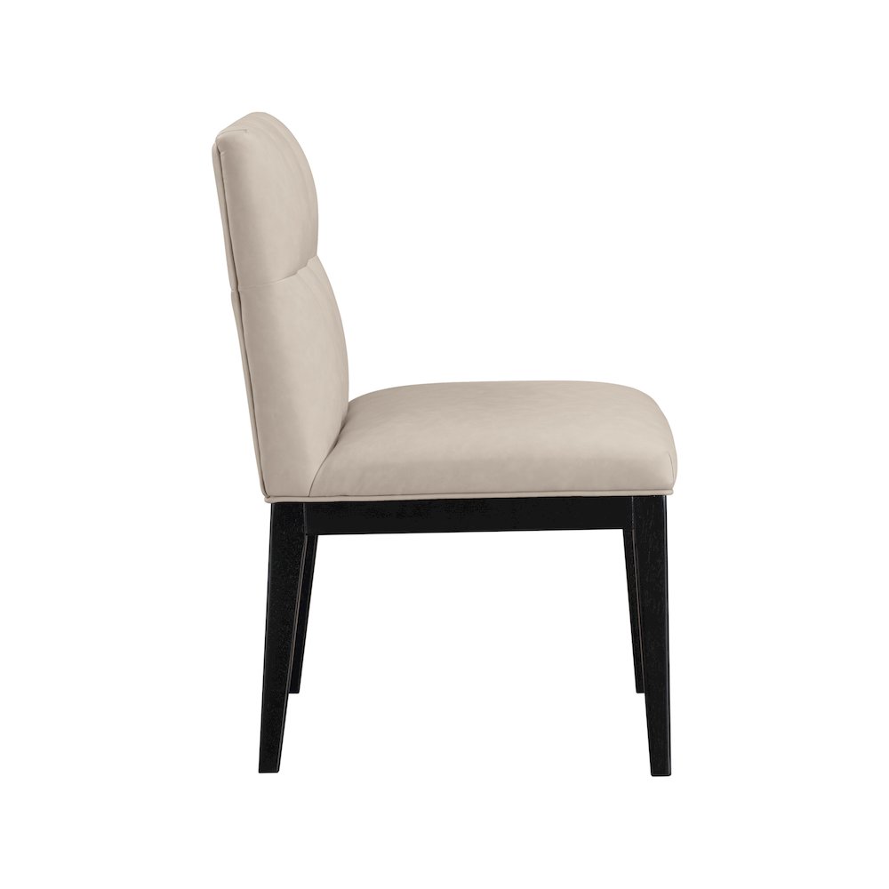 Adrian Taupe Vegan Leather Dining Side Chair, Set of 2