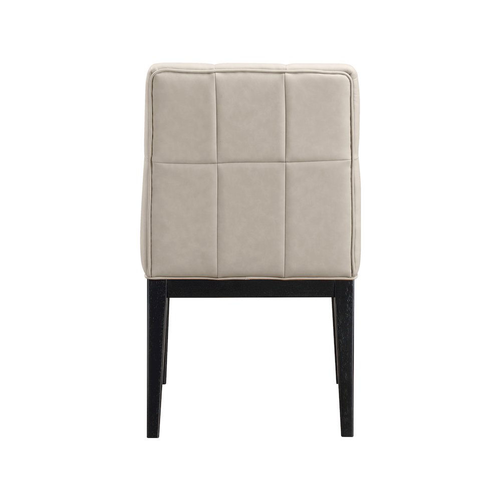 Adrian Taupe Vegan Leather Dining Side Chair, Set of 2