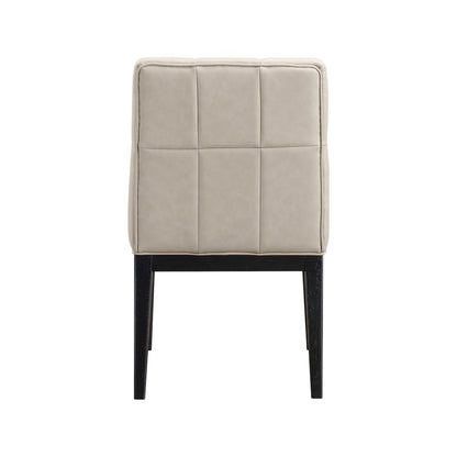 Adrian Taupe Vegan Leather Dining Side Chair, Set of 2