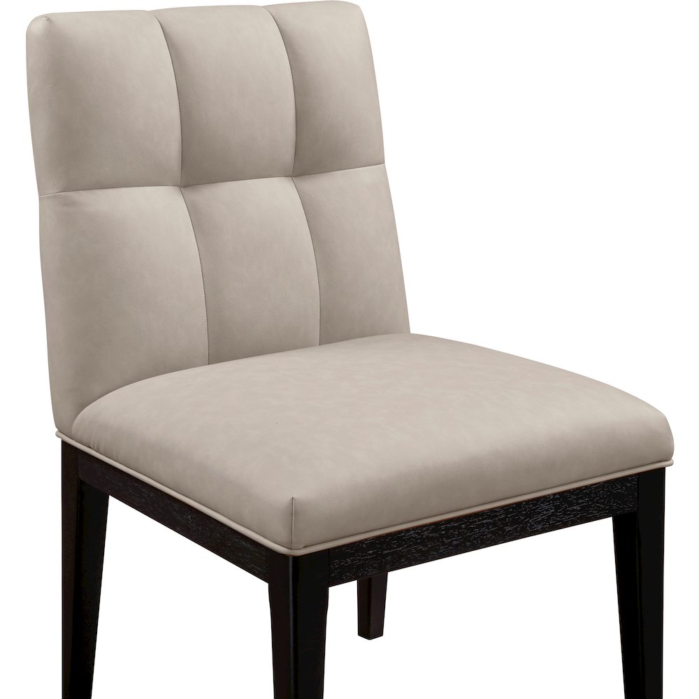 Adrian Taupe Vegan Leather Dining Side Chair, Set of 2
