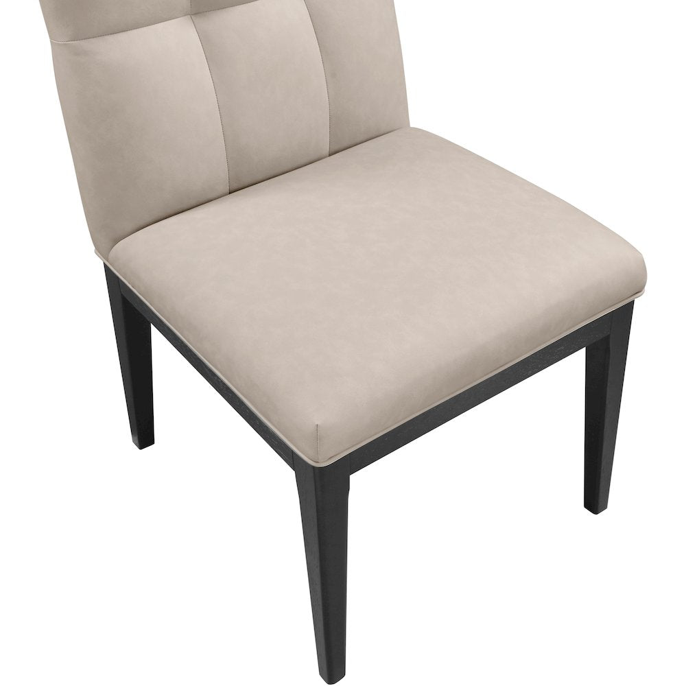 Adrian Taupe Vegan Leather Dining Side Chair, Set of 2