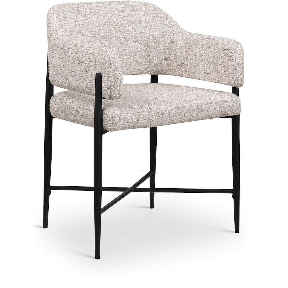 Dame Beige Fabric Upholstered Dining Chair, Set of 2