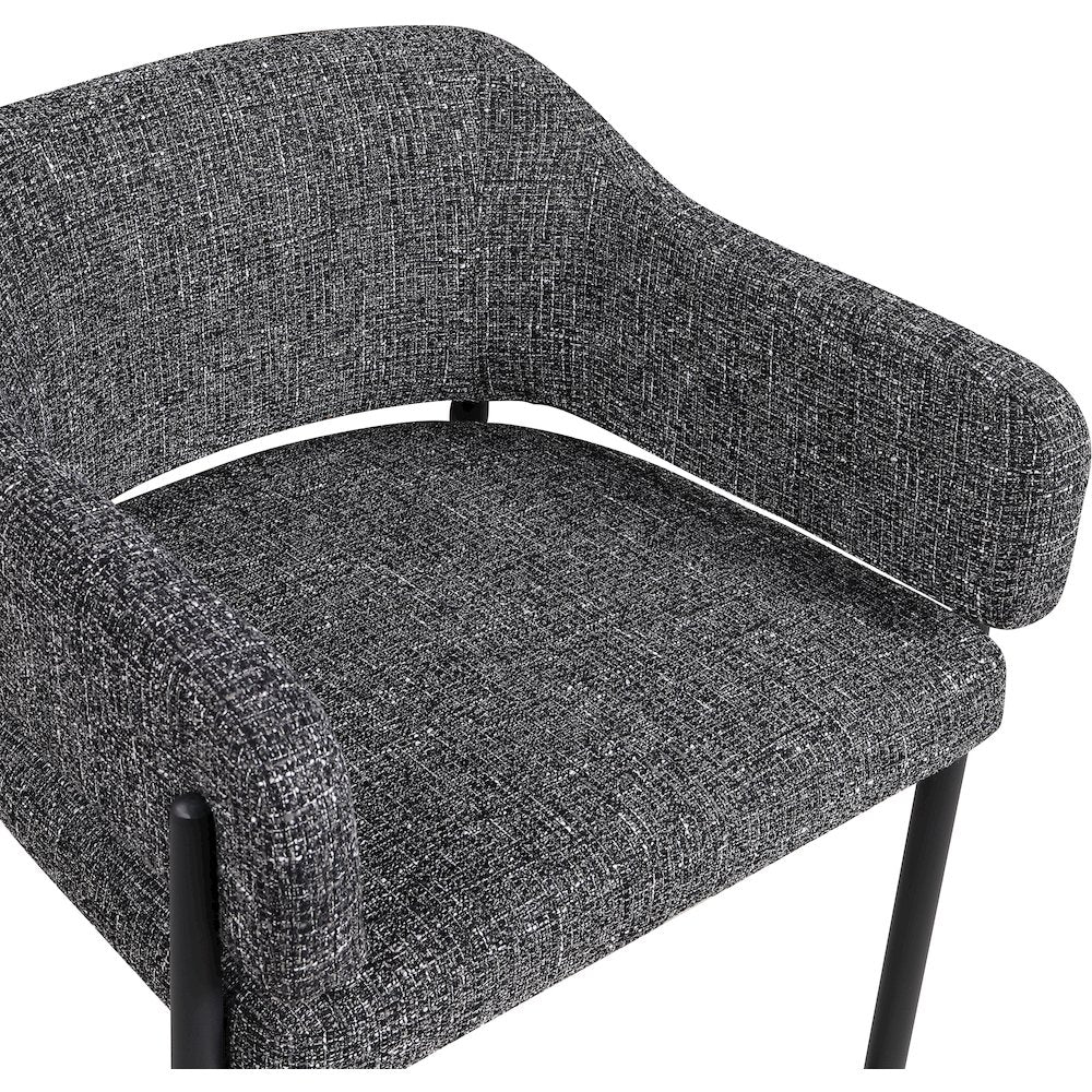 Dame Black Fabric Upholstered Dining Chair, Set of 2