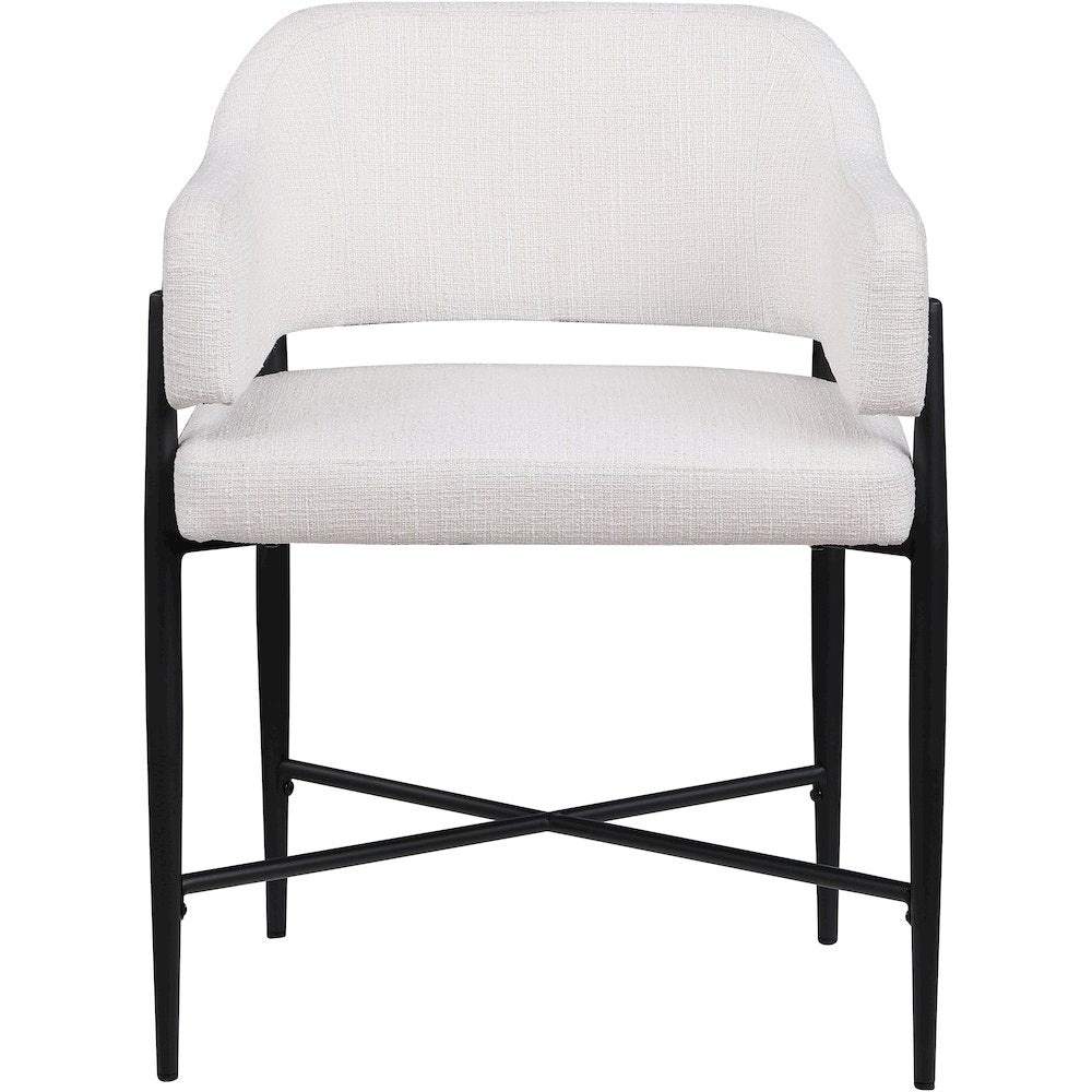 Dame Cream Fabric Upholstered Dining Chair, Set of 2
