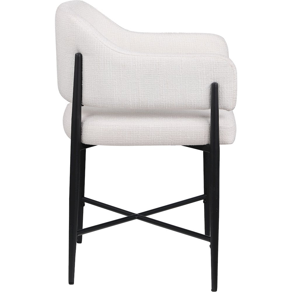 Dame Cream Fabric Upholstered Dining Chair, Set of 2