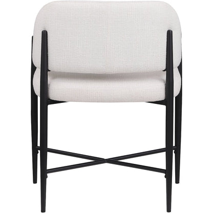 Dame Cream Fabric Upholstered Dining Chair, Set of 2