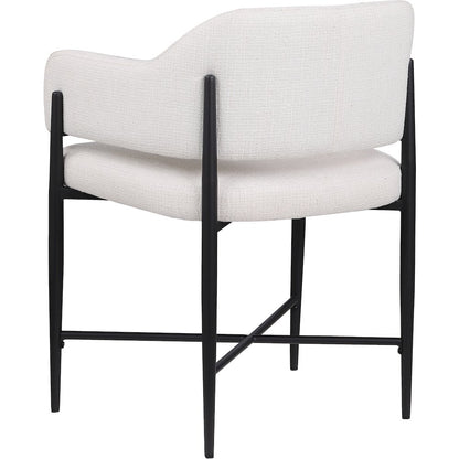 Dame Cream Fabric Upholstered Dining Chair, Set of 2