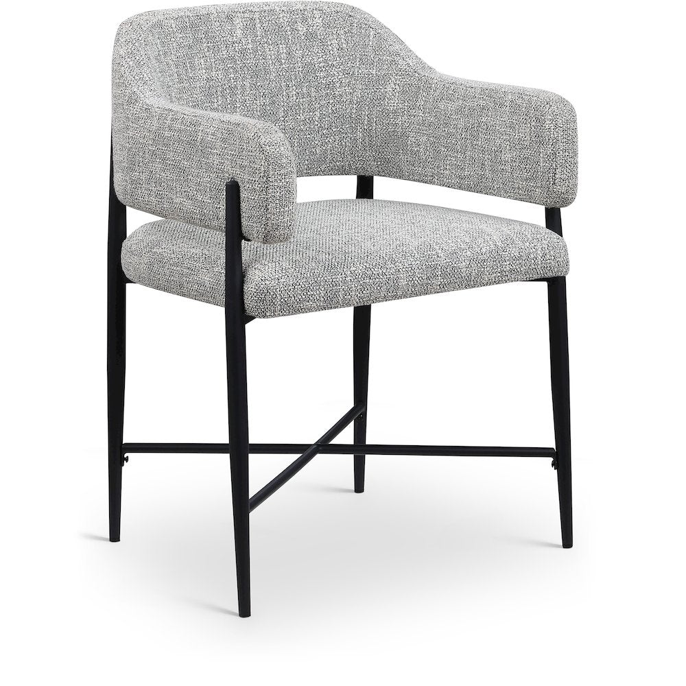 Dame Grey Fabric Upholstered Dining Chair, Set of 2