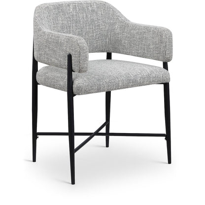 Dame Grey Fabric Upholstered Dining Chair, Set of 2