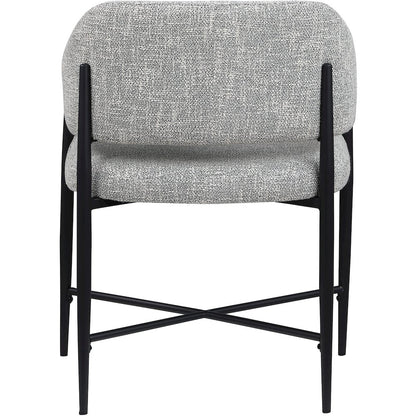 Dame Grey Fabric Upholstered Dining Chair, Set of 2