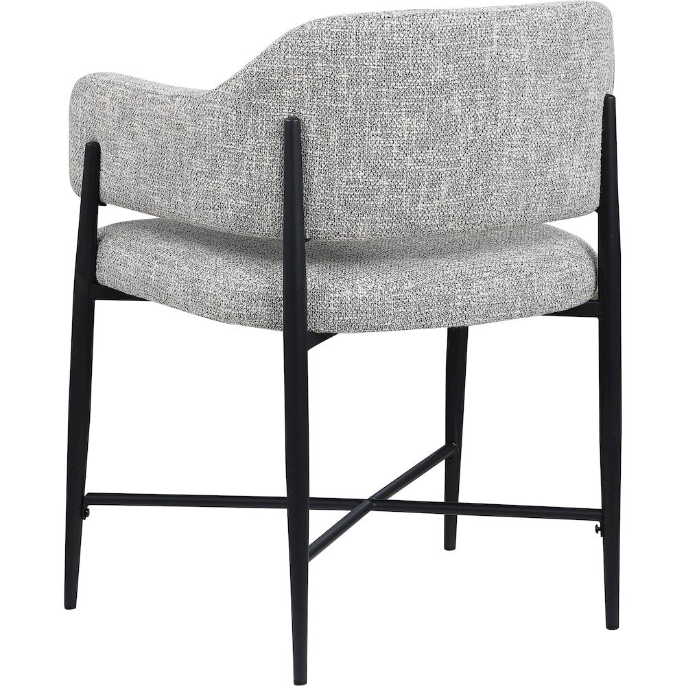 Dame Grey Fabric Upholstered Dining Chair, Set of 2