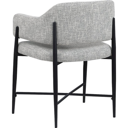 Dame Grey Fabric Upholstered Dining Chair, Set of 2
