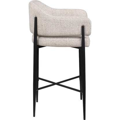 Dame Beige Fabric Upholstered Counter Stool, Set of 2