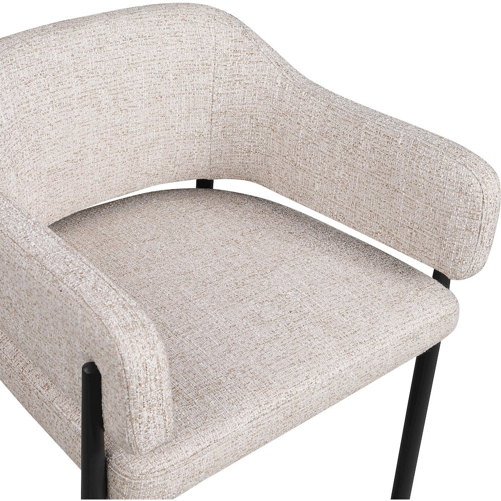 Dame Beige Fabric Upholstered Counter Stool, Set of 2