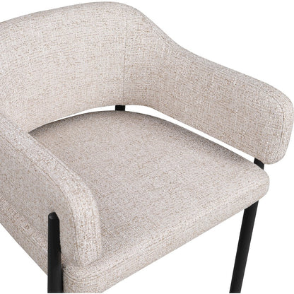 Dame Beige Fabric Upholstered Counter Stool, Set of 2