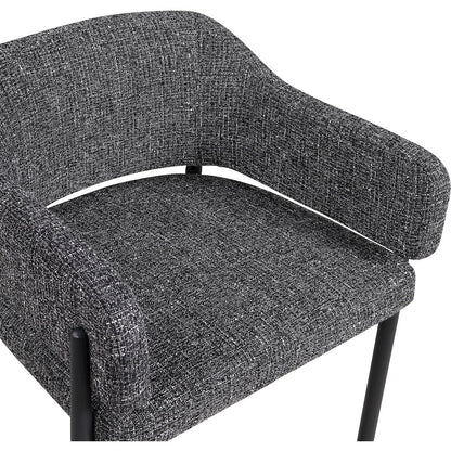 Dame Black Fabric Upholstered Counter Stool, Set of 2