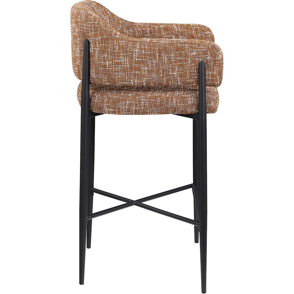 Dame Cognac Fabric Upholstered Counter Stool, Set of 2