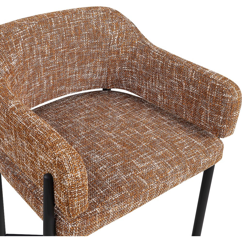 Dame Cognac Fabric Upholstered Counter Stool, Set of 2