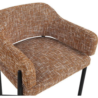 Dame Cognac Fabric Upholstered Counter Stool, Set of 2