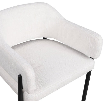 Dame Cream Fabric Upholstered Counter Stool, Set of 2