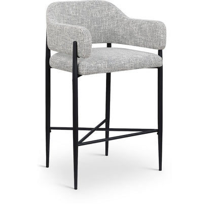 Dame Grey Fabric Upholstered Counter Stool, Set of 2