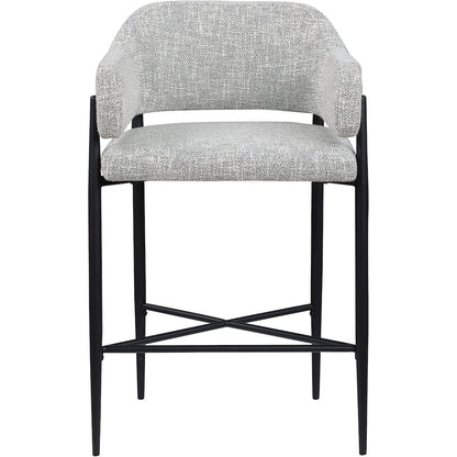 Dame Grey Fabric Upholstered Counter Stool, Set of 2