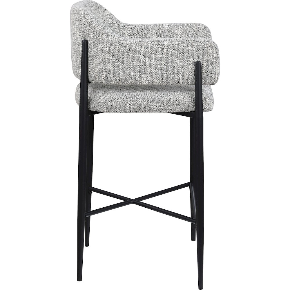 Dame Grey Fabric Upholstered Counter Stool, Set of 2