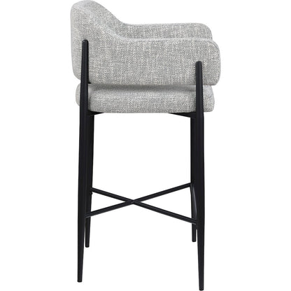 Dame Grey Fabric Upholstered Counter Stool, Set of 2