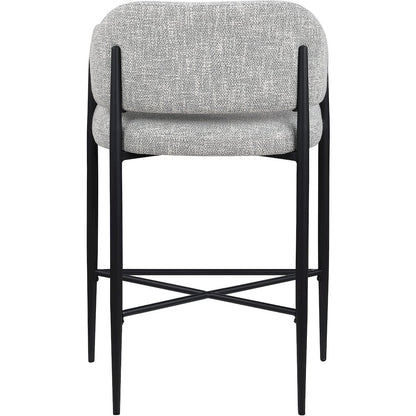 Dame Grey Fabric Upholstered Counter Stool, Set of 2