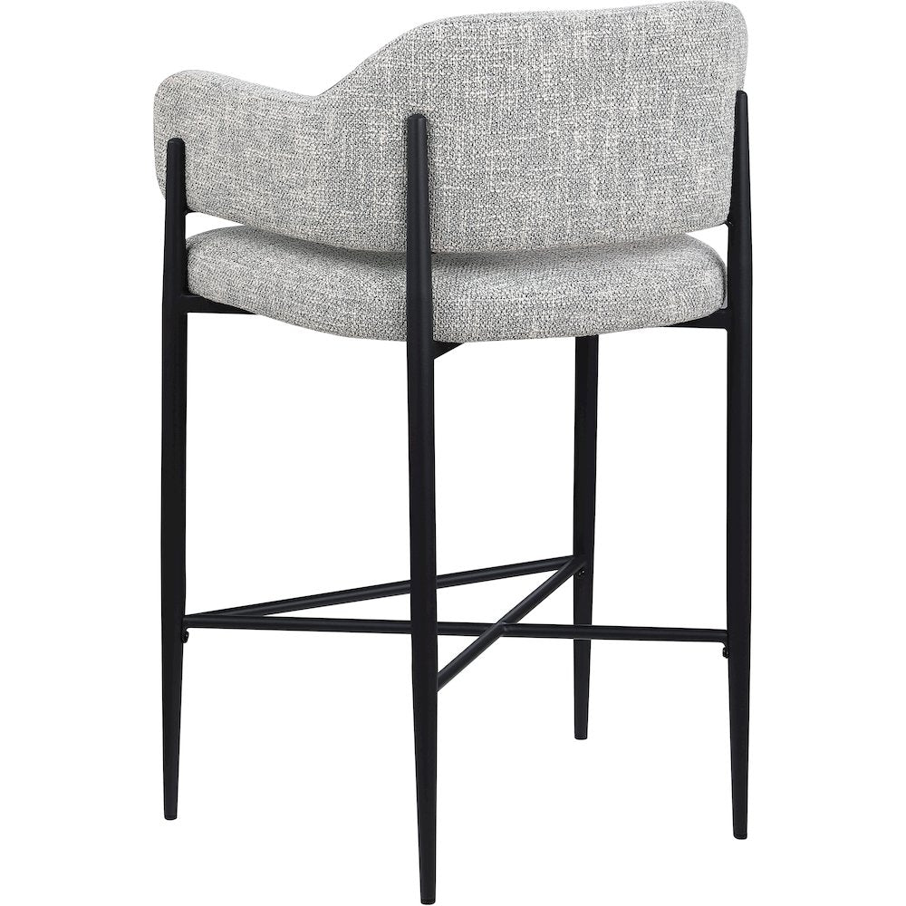 Dame Grey Fabric Upholstered Counter Stool, Set of 2
