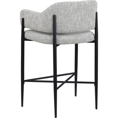 Dame Grey Fabric Upholstered Counter Stool, Set of 2
