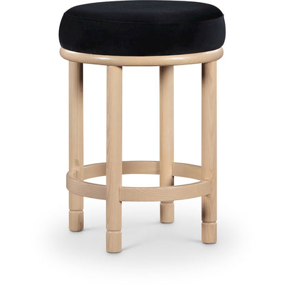 Monette Black Velvet Counter Stool