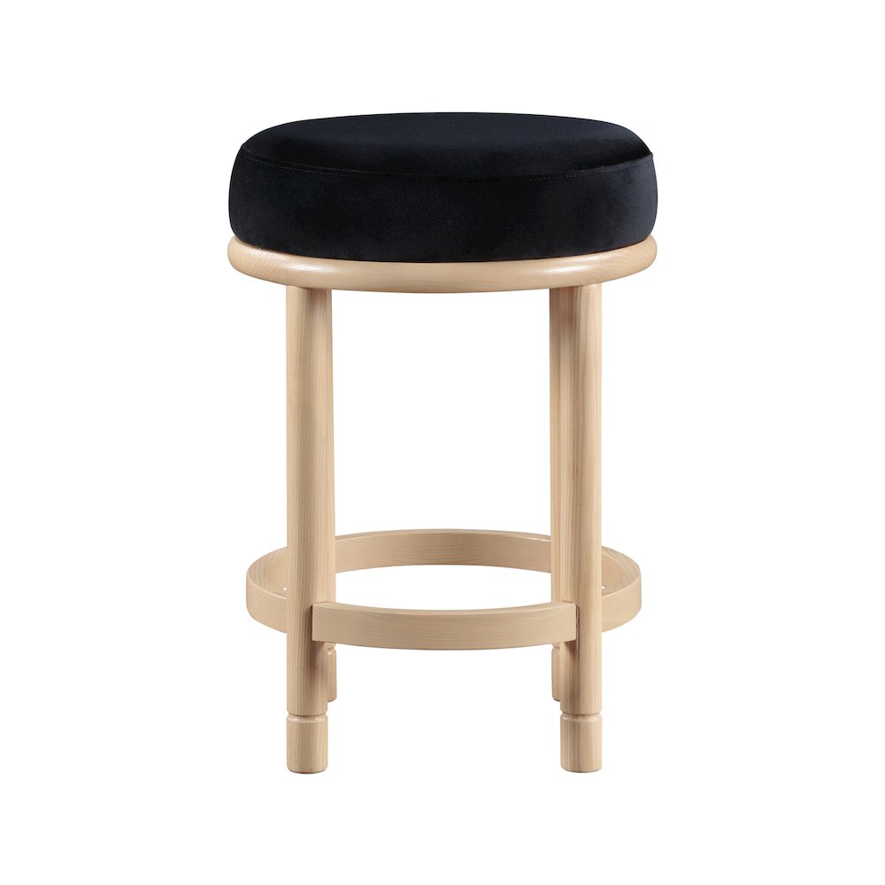 Monette Black Velvet Counter Stool
