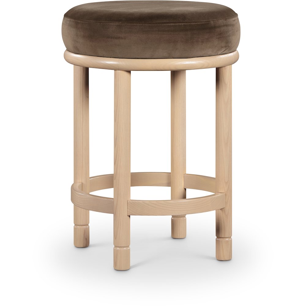 Monette Brown Velvet Counter Stool