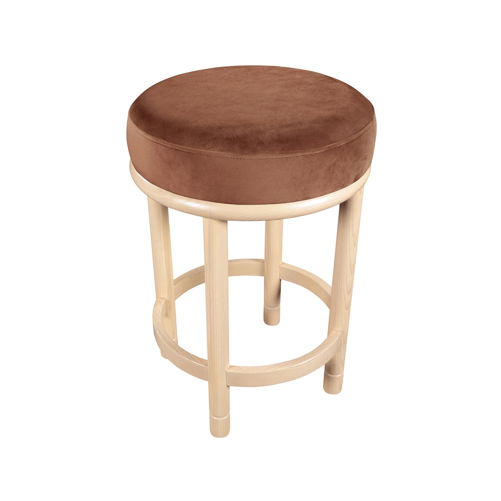 Monette Cognac Velvet Counter Stool