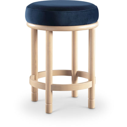 Monette Navy Velvet Counter Stool