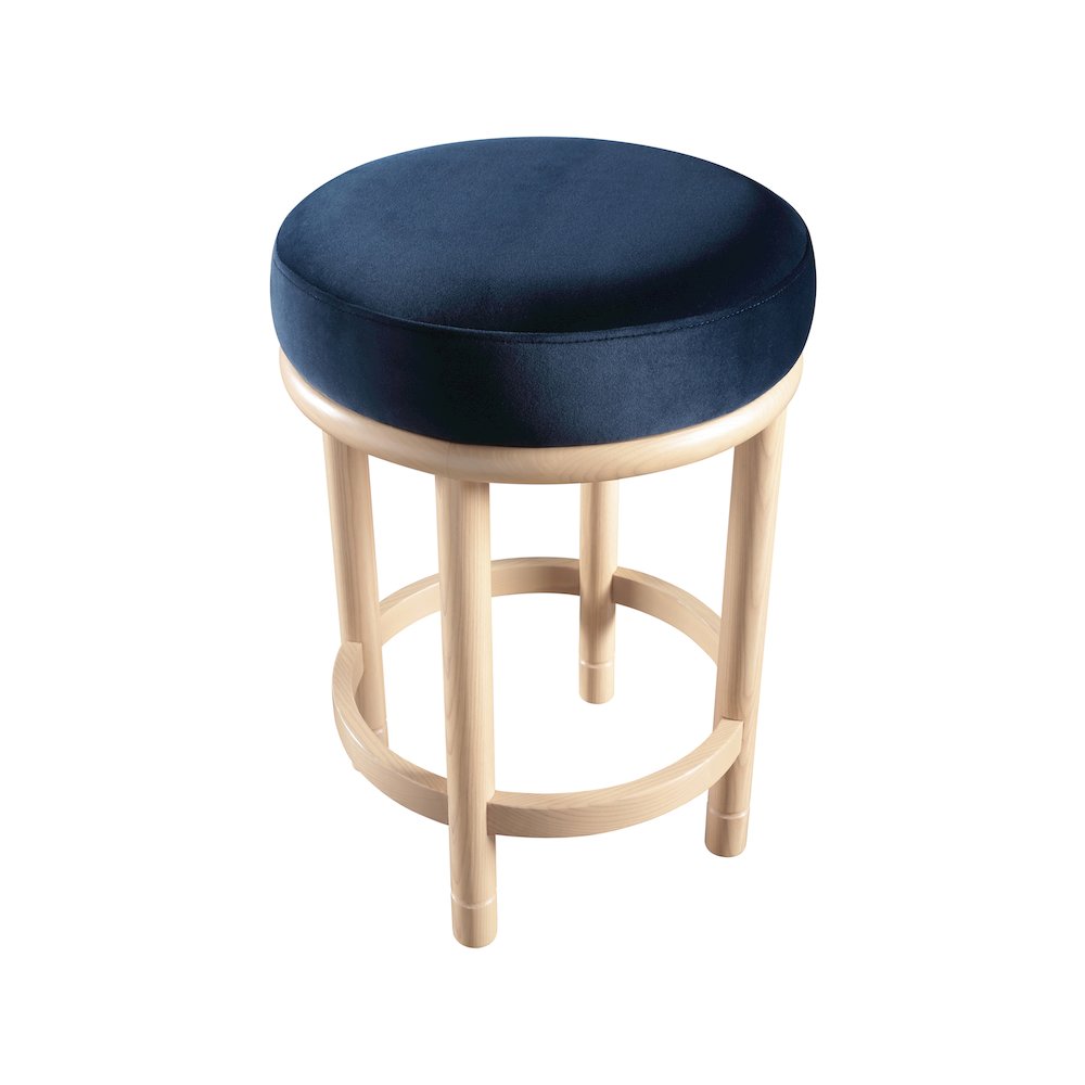 Monette Navy Velvet Counter Stool