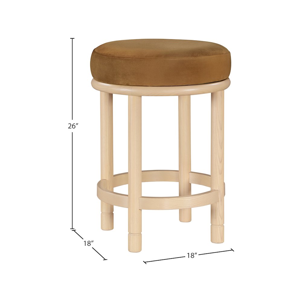 Monette Saddle Velvet Counter Stool