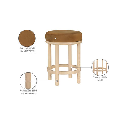 Monette Saddle Velvet Counter Stool