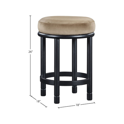 Monette Beige Velvet Counter Stool