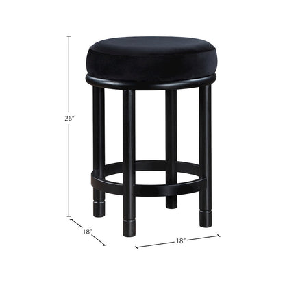 Monette Black Velvet Counter Stool