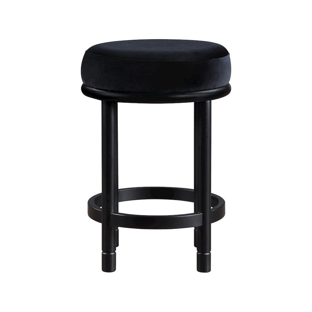 Monette Black Velvet Counter Stool