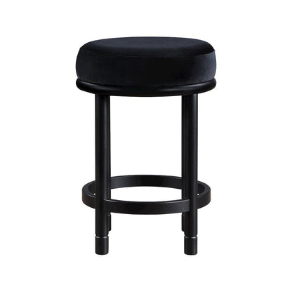 Monette Black Velvet Counter Stool
